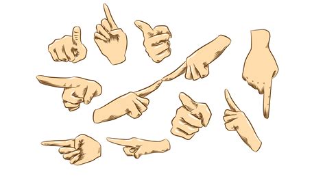 hand pointing vector art icons  graphics