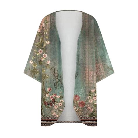 Dosukrai Boho Kimono Tops For Women Floral Print Lightweight Chiffon