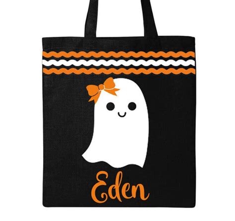 Personalized Halloween Trick or Treat Bag Ghost Girl | Etsy