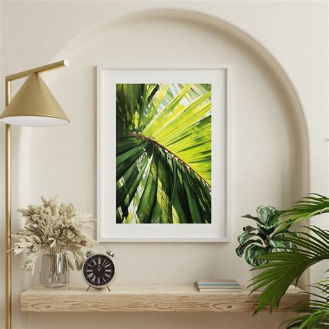Tropical Leaves Wall Art Printable Watercolor Palm Trees Sunlight