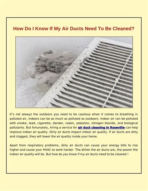 Ppt What Is The Best Way To Tell If My Air Ducts Need Cleaning