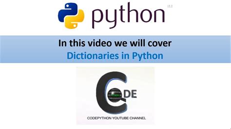 Dictionaries In Python Youtube