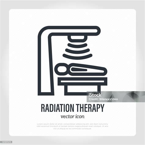 Ilustración De Radioterapia Tratamiento Oncológico Icono De Línea