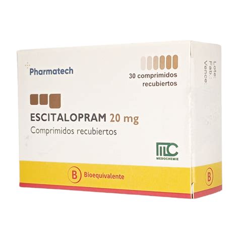 Escitalopram Comprimidos Recubiertos 20mg Farmacia El Quimico