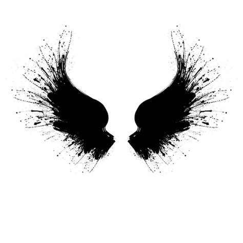 Premium Vector Black Grunge Wings Two