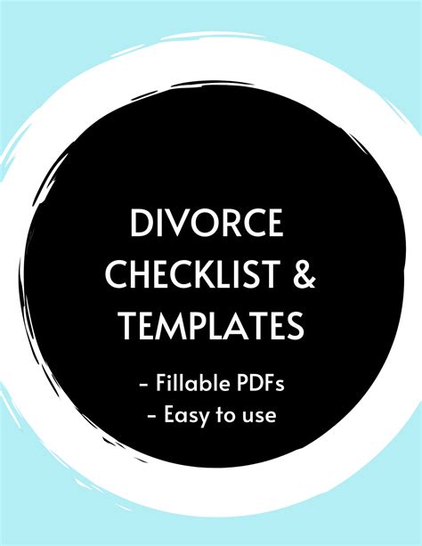 Divorce Checklist And Templates Fillable Pdfs Etsy