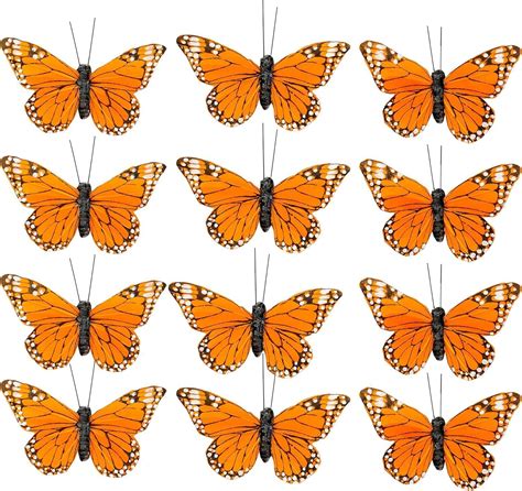 YCHTEWY Monarch Butterfly Decor Feather Butterfly Decorations Set Of