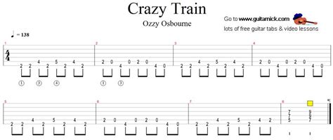 Crazy Train Guitar Tab