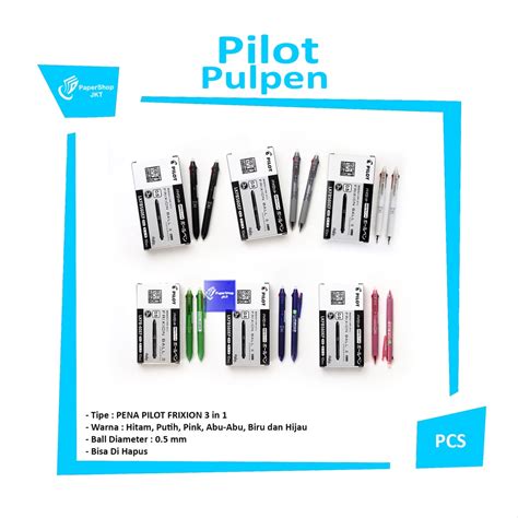 Jual PILOT FRIXION Pulpen 3 IN 1 Impor Jepang Bisa Dihapus 0 5 Pcs