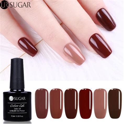 Ur Sugar Coffee Brown Series Nail Gel Polish Gorgeous Caramel Coffee C Glitter Gel Nails Uv