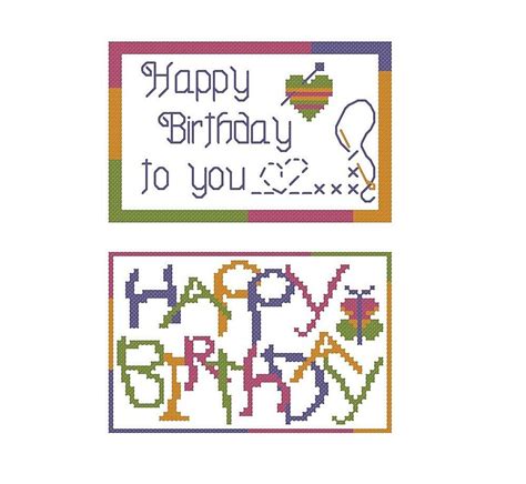 Cross Stitch Charts Happy Birthday Card Pattern By Cottonseason