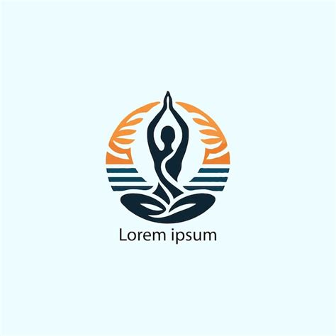 Un Logotipo De Yoga Con Fondo Blanco Vector Premium