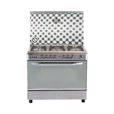 El Iraqi Company Royal Gas Cooker Light Cast 5 Burners 6080 Cm With Fan Stainless Steel 2010278