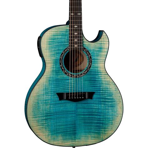 Dean Exhibition Flame Maple Acoustic-Electric Guitar Faded Denim ...