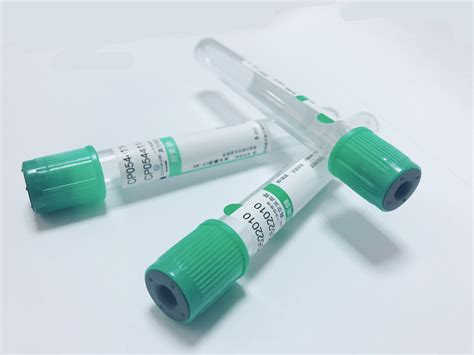 Stable Performance Sodium Heparin Green Top Tube CE ISO13485 Certificated