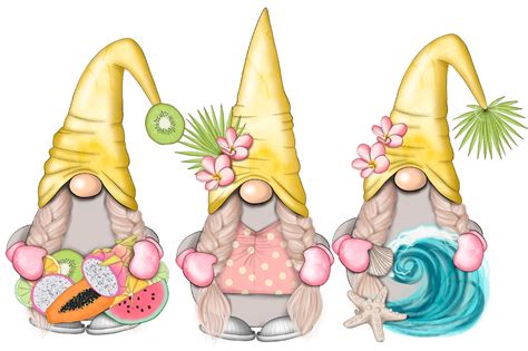 Summer Clip Art Nordic Gnomes Png Filewatermelon Etsy