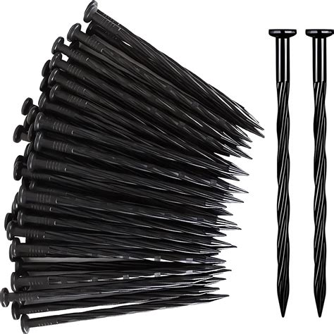 Usedgdig 50 Pcs Spiral Landscape Anchoring Spikes 8 Inch Plastic Edging Nails Nylon