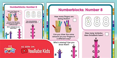 Numberblocks: Number Eight He Is Octoblock Activity Sheet