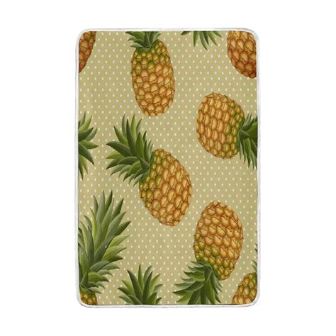 Tropical Pineapple Vintage Blanket Soft Warm Cozy Bed Couch Lightweight