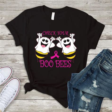 Check Your Boo Bees Shirt Funny Breast Cancer Halloween T Etsy