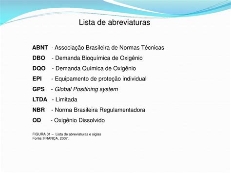 Lista De Abreviaturas E Siglas Tcc Como Fazer E Abnt Normas Abnt Images