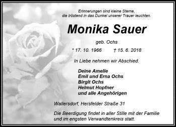 Traueranzeigen Von Monika Sauer Vrm Trauer De