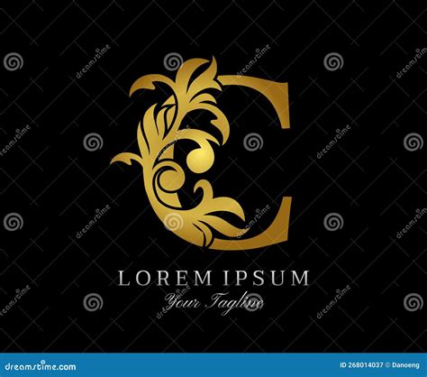 Gold C Luxury Logo Icon Classy C Letter Logo Design Vector Stock