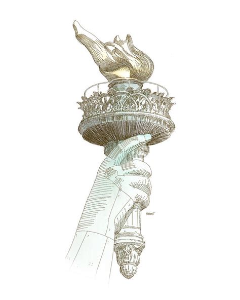 Statue of Liberty Torch Drawing by Peter Farago - Pixels