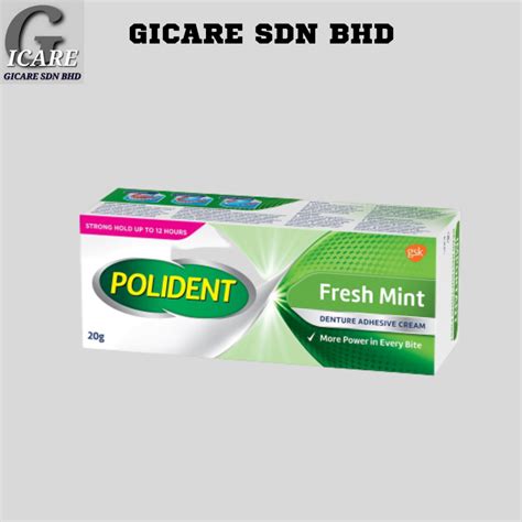 Polident Fresh Mint Denture Adhesive Cream 20g Shopee Malaysia