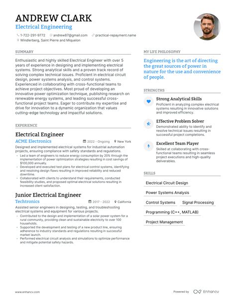 Successful Electrical Engineering Resume Examples And Writing Tips