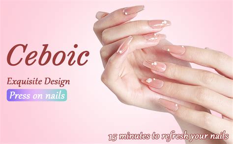 Pi Ces Faux Ongles Court Carr S Fran Ais Nude Rose Ongles Coller Naturel Acrylique B Ton