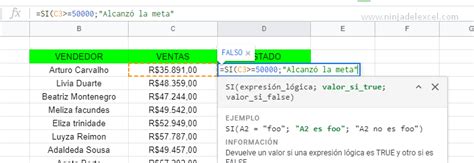 Funci N Si En Google Sheets En La Pr Ctica Ninja Del Excel