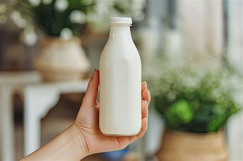 Premium Photo Hand Holding Bottle Of Milk