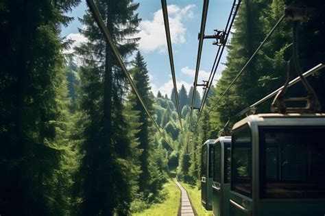 Premium AI Image | Scenic Train Ride Through the Enchanting Forest Landscape with Lush Green ...