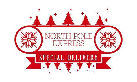 Premium Vector North Pole Express Special Delivery Horizontal Stamp