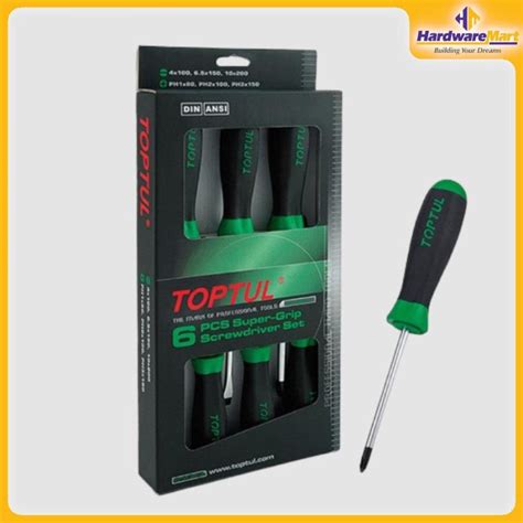 Screwdriver Set Pcs Slotted Phillips Super Grip Screwdriver Set