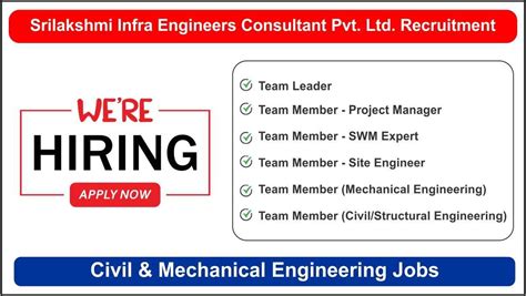 Srilakshmi Infra Engineers Consultant Pvt Ltd Recruitment Hiring