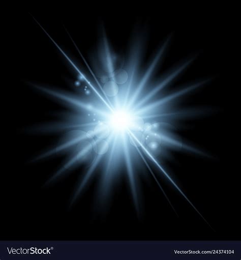 Blue glowing light burst with transparent Vector Image