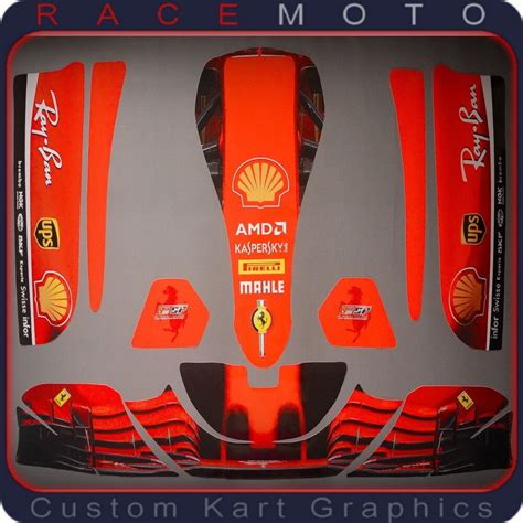 2019 Scuderia Ferrari F1 Kart Sticker Kit For KG 506 Pods Nosecone