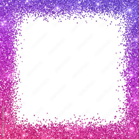 Glitter Square Border Frame With Purple Pink Color Effect Vector Stock Vector Adobe Stock