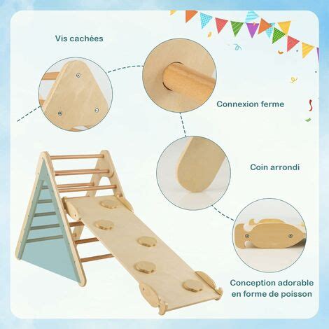 Costway En Triangle D Escalade Enfant Avec Rampe Double Face