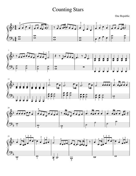 Counting Stars Sheet music for Piano (Solo) | Musescore.com