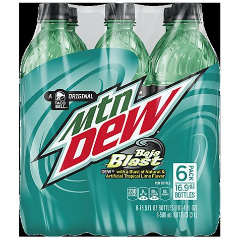 Mountain Dew Baja Blast 6 Pack Soft Drinks Foodtown