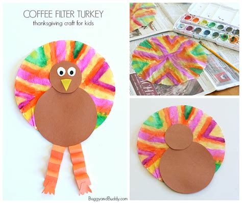 Coffee Filter Turkey Craft for Kids - Fun Crafts Kids