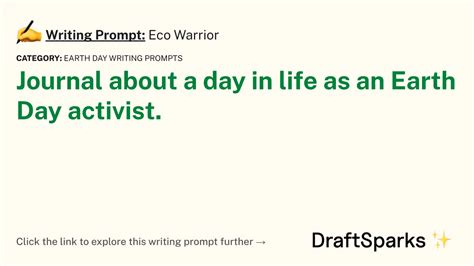 Writing Prompt Eco Warrior Draftsparks