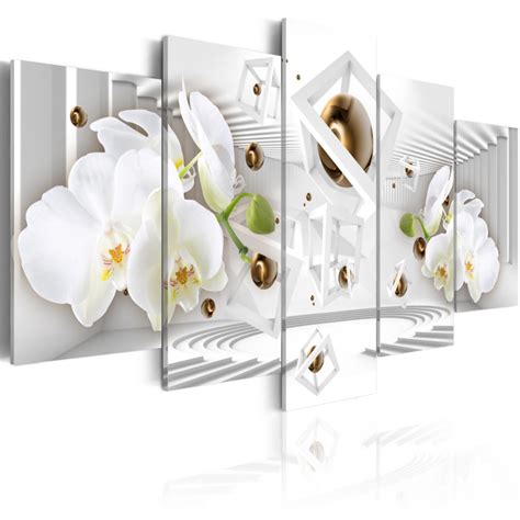 Wandbild Tempel der weißen Orchidee Orchideen Blumen Wandbilder