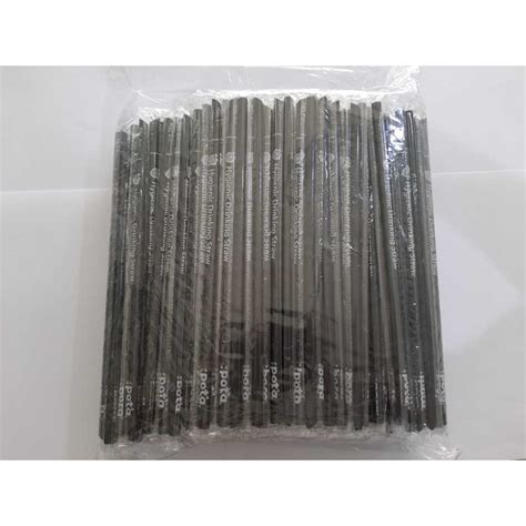 Hitam Black Plastic Wrap Strawsblack Sealer Straws 6mm Shopee