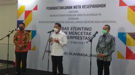 Menpora Teken Mou Penanganan Stunting Dengan Bkkbn