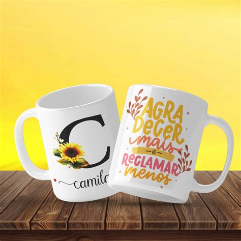 Caneca Personalizada Motiva O Girassol Presente Lembran A Elo