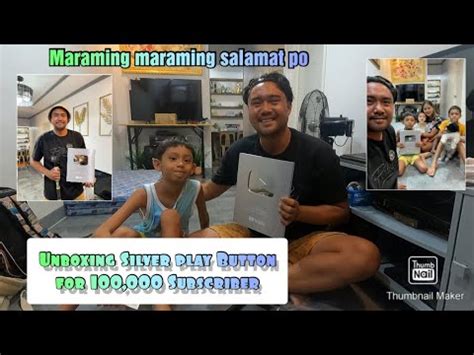 Unboxing Silver Play Button For Subscriber Maraming Salamat